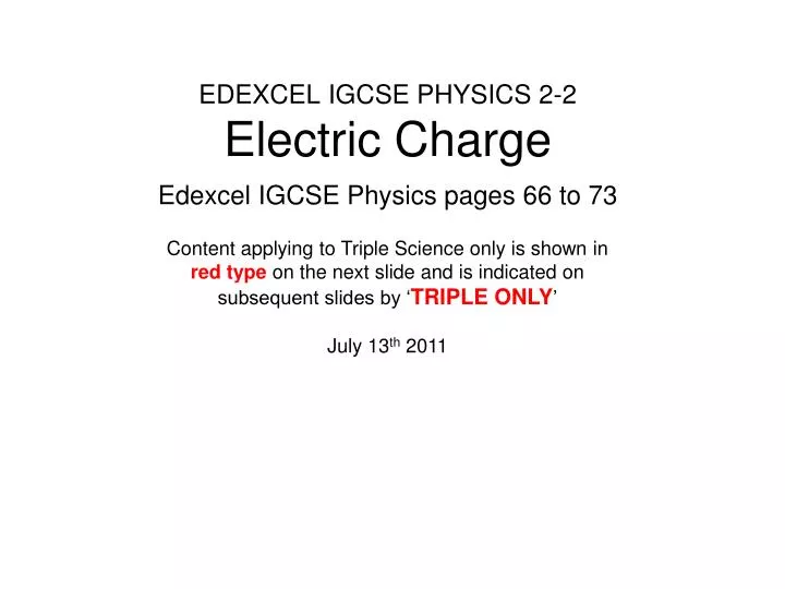 edexcel igcse physics 2 2 electric charge