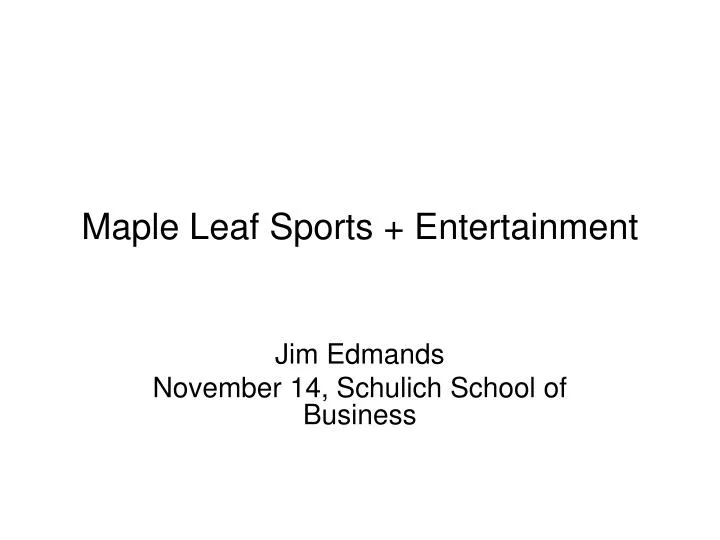 maple leaf sports entertainment