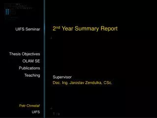 2 nd Year Summary Report