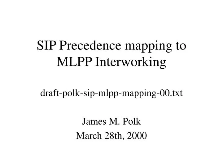 sip precedence mapping to mlpp interworking