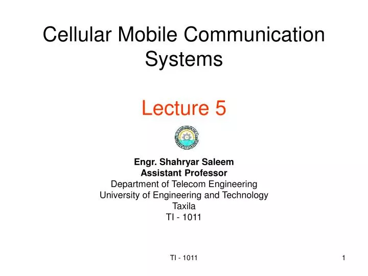 cellular mobile communication systems lecture 5