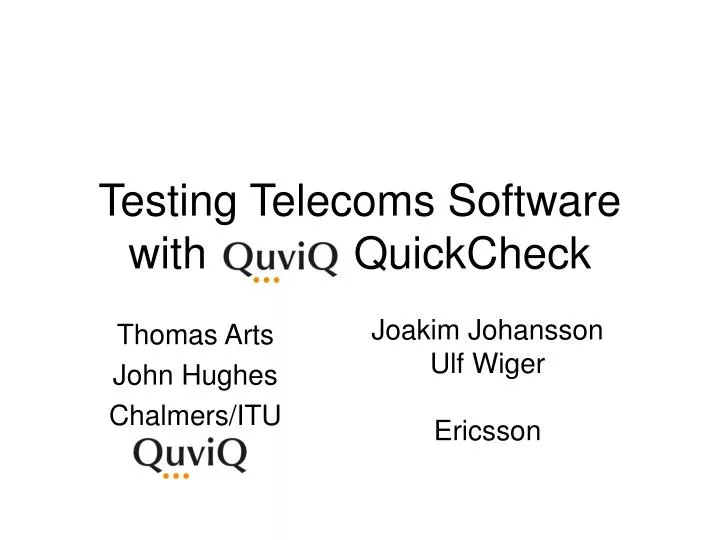 testing telecoms software with quickcheck