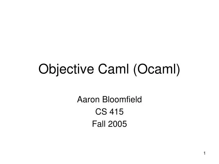 objective caml ocaml