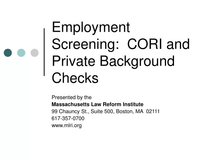 employment screening cori and private background checks