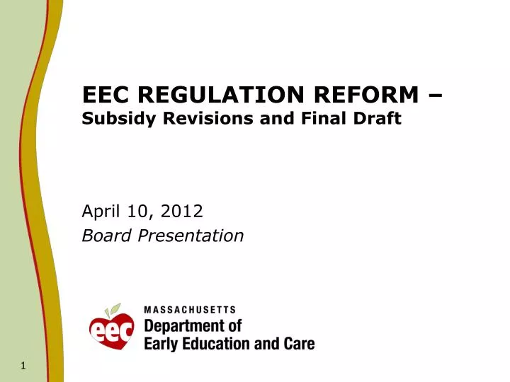 eec regulation reform subsidy revisions and final draft