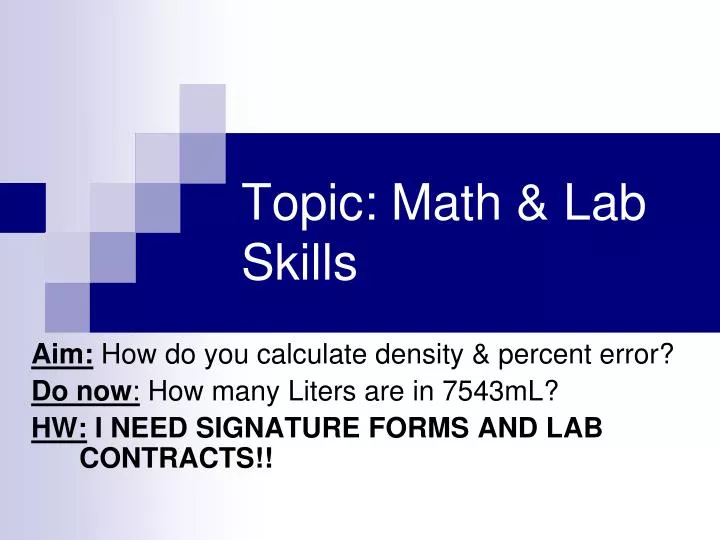 topic math lab skills