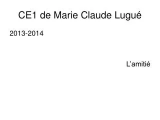 ce1 de marie claude lugu