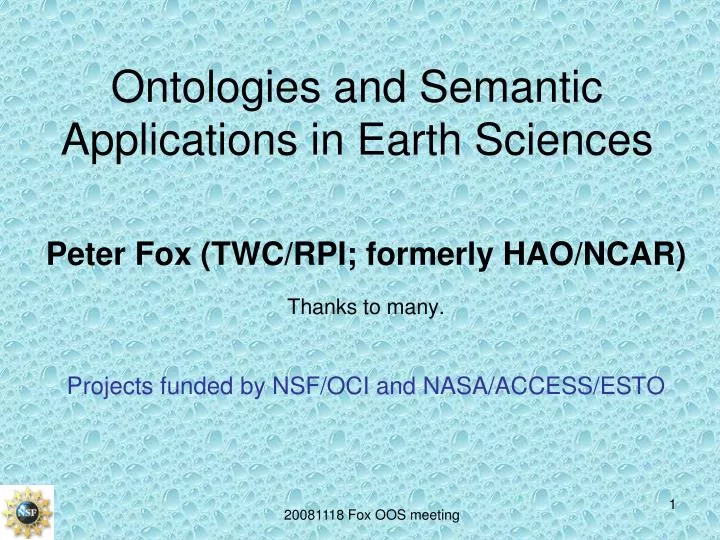 ontologies and semantic applications in earth sciences