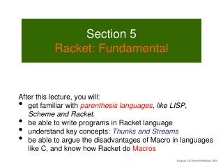 Section 5 Racket: Fundamental