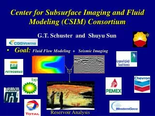 Center for Subsurface Imaging and Fluid Modeling (CSIM) Consortium