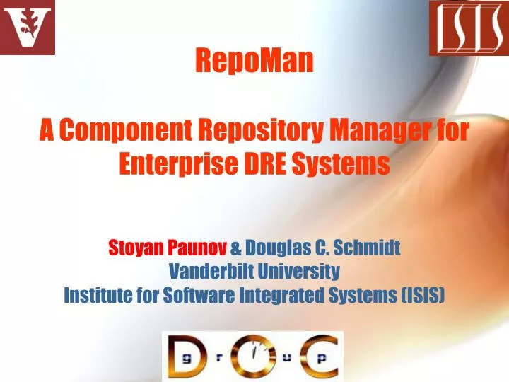repoman a component repository manager for enterprise dre systems