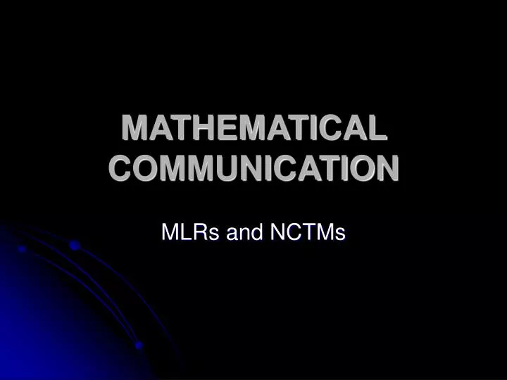 mathematical communication