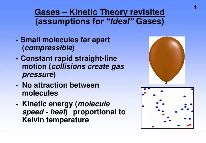 gases kinetic theory revisited assumptions for ideal gases