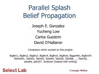 Parallel Splash Belief Propagation