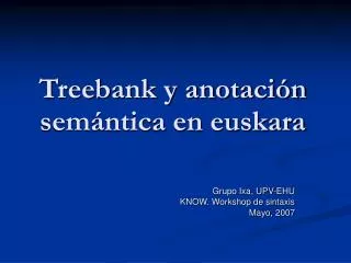 treebank y anotaci n sem ntica en euskara
