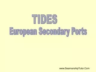 European Secondary Ports