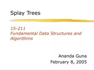 15-211 Fundamental Data Structures and Algorithms