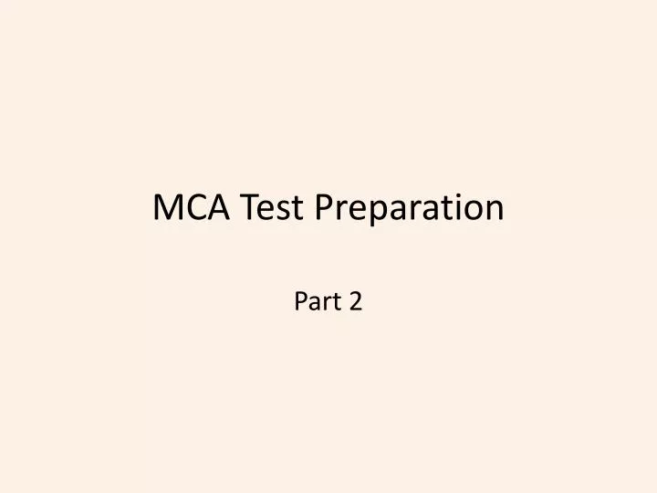 mca test preparation
