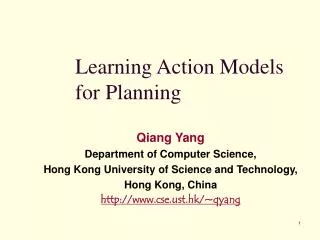 Learning Action Models for Planning