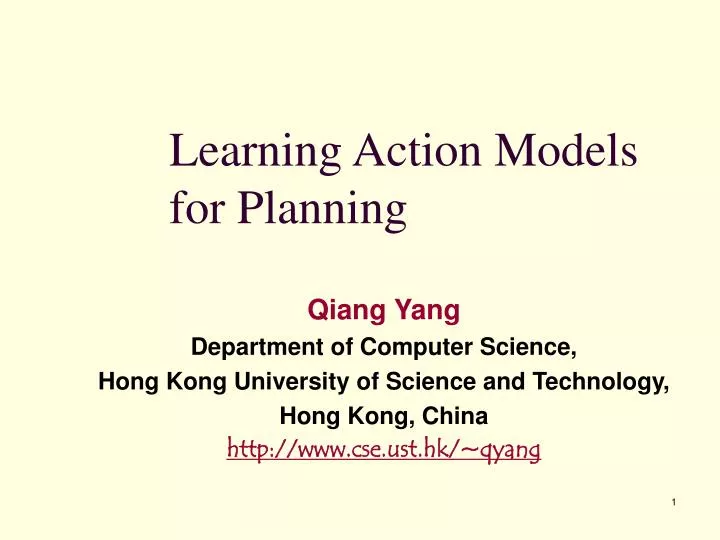 learning action models for planning