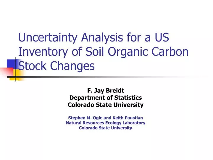 uncertainty analysis for a us inventory of soil organic carbon stock changes