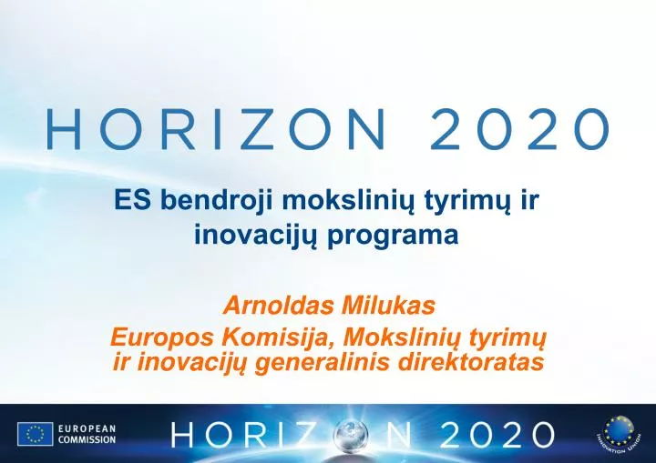 es bendroji mokslini tyrim ir inovacij programa