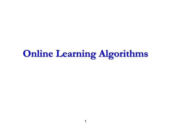 online learning algorithms