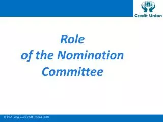 Role of the Nomination Committee
