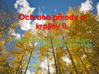 ochrana p rody a krajiny ii