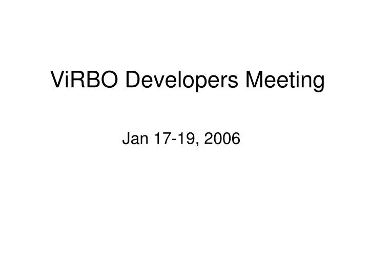 virbo developers meeting