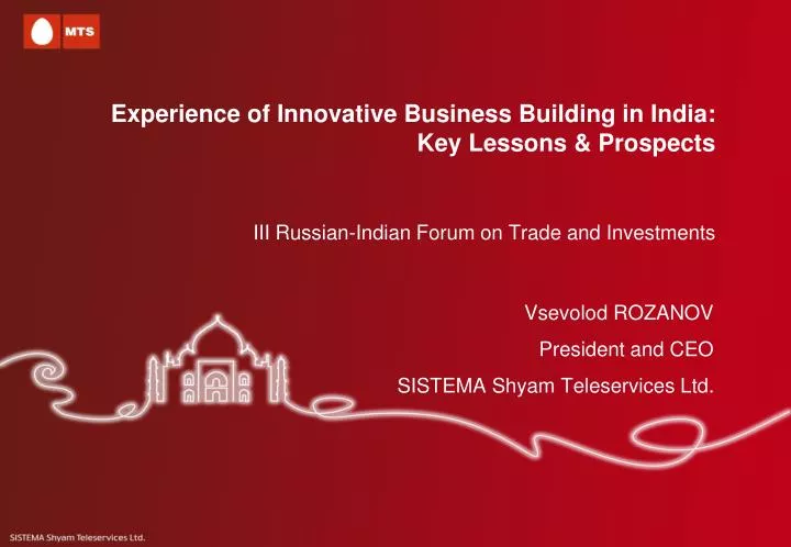 experience of innovative business building in india key lessons prospects