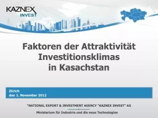 Faktoren der Attraktivität Investitionsklimas in Kasachstan