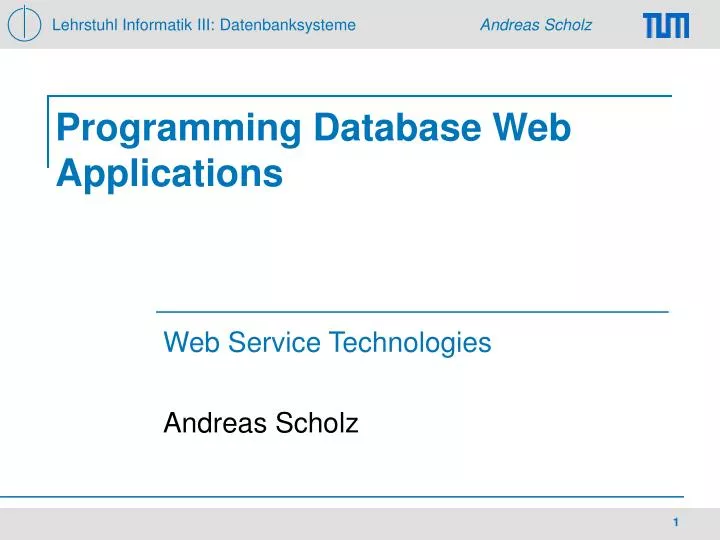programming database web applications