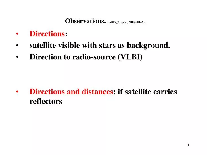 observations sat05 71 ppt 2007 10 23