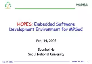 HOPES : Embedded Software Development Environment for MPSoC