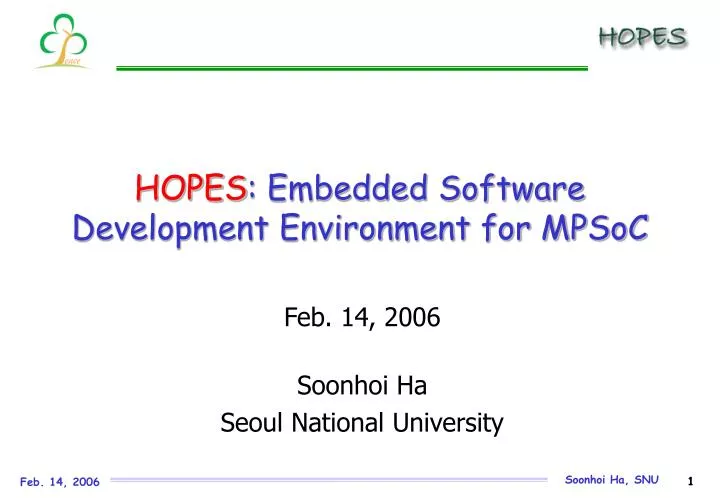 hopes embedded software development environment for mpsoc