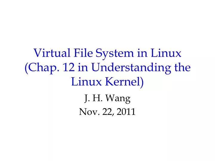 virtual file system in linux chap 12 in understanding the linux kernel