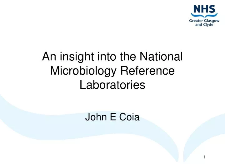 an insight into the national microbiology reference laboratories
