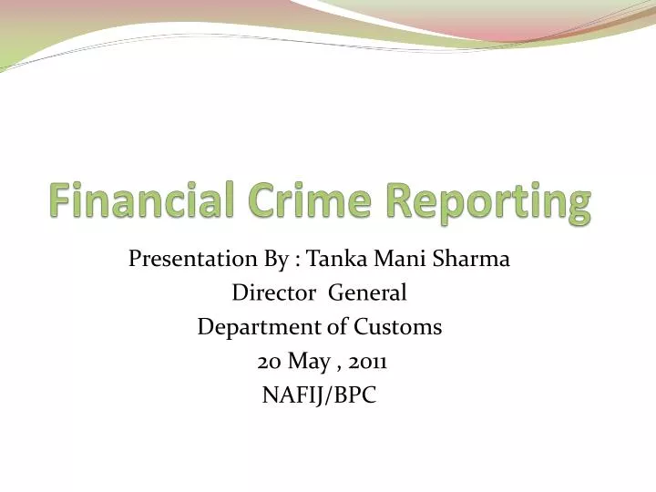 financial crime reporting