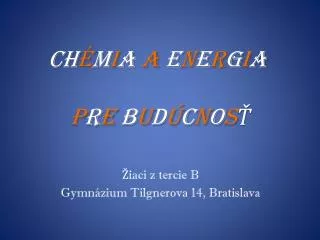 ch m i a a e n e r g i a p r e b u d c n o s