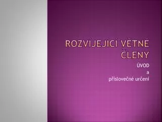 rozv jej c v tn leny