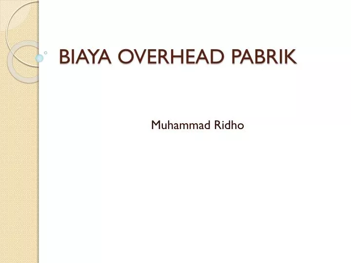 biaya overhead pabrik