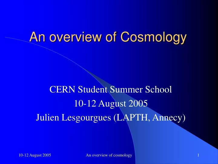 an overview of cosmology