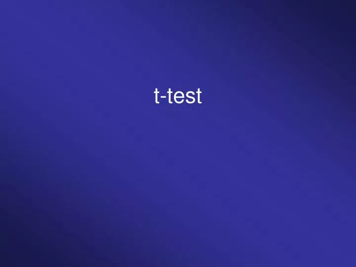 t test