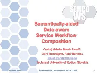 Semantically-aided Data-aware Service Workflow Composition