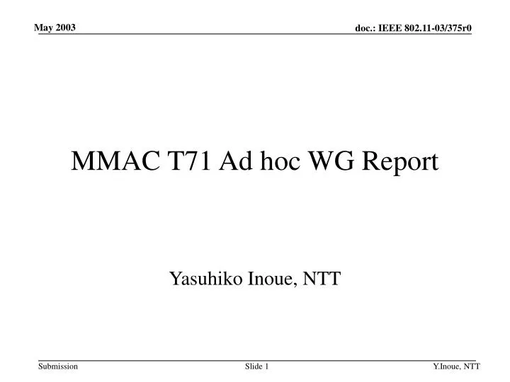 mmac t71 ad hoc wg report