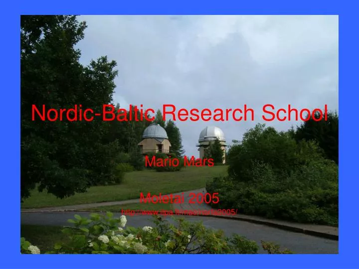 nordic baltic research school