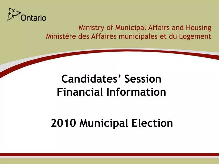 candidates session financial information