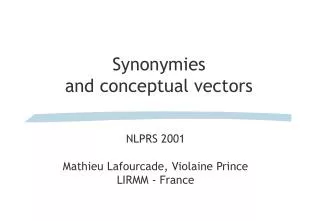 Synonymies and conceptual vectors