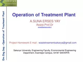 Env.Eng.Dep.-Operation of Treatment Plant